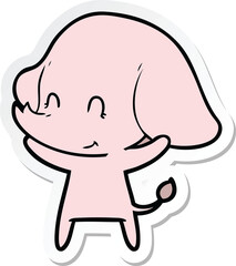 sticker of a cute cartoon elephant