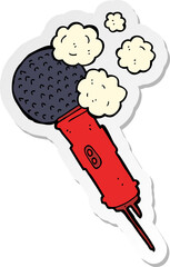 sticker of a cartoon microphone