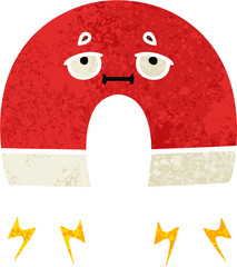 retro illustration style cartoon magnet