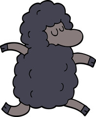 cartoon doodle black sheep