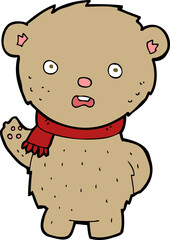 cartoon teddy bear wearing scarf
