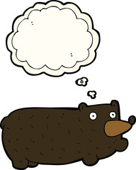 funny cartoon bear with thought bubble