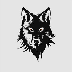 wolf head vector icon, wolf head illustration design