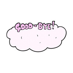 cartoon goodbye sign
