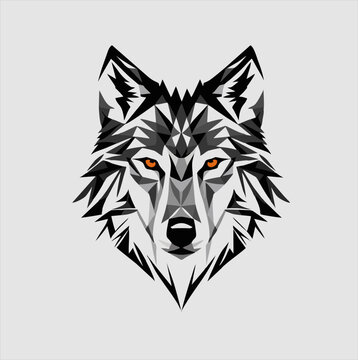 wolf head vector icon, wolf head illustration design