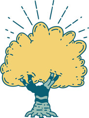 traditional tattoo style tree