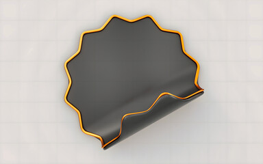 online promotional black and gold sale badge labels 3d render element