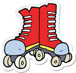 sticker of a cartoon roller boots
