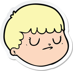 sticker of a cartoon male face