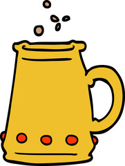 hand drawn doodle style cartoon jem encrusted cup