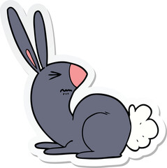 sticker of a cartoon annoyed rabbit