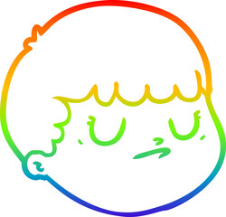 rainbow gradient line drawing cartoon male face