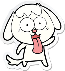 sticker of a cute cartoon dog