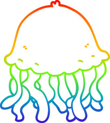 rainbow gradient line drawing cartoon jellyfish