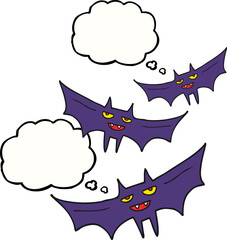 thought bubble cartoon halloween bat