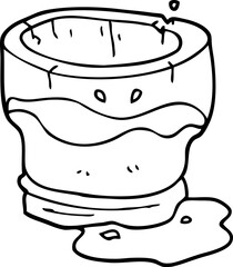 line drawing cartoon old water glass