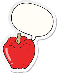 cartoon pepper and speech bubble sticker