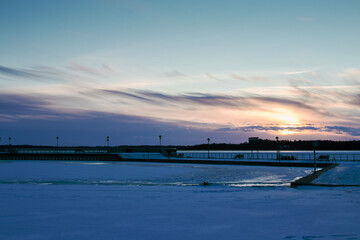 Obraz premium sunset over lake Mamry