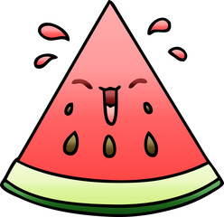 quirky gradient shaded cartoon watermelon