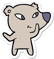 sticker of a cute cartoon bear