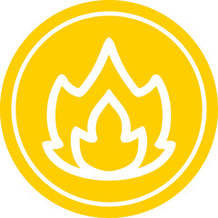 simple flame circular icon
