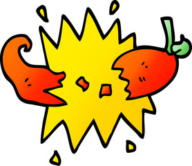 vector gradient illustration cartoon red hot chili