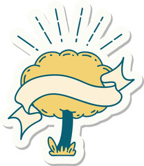 sticker of tattoo style tree