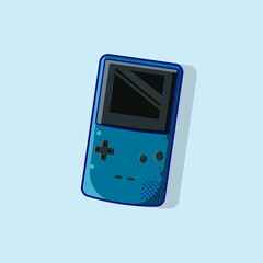 blue game boy vector Art & Illustration