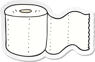 sticker of a cartoon toilet paper