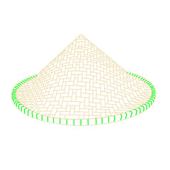 Caping or traditional hats used by farmers are made of woven bamboo typical of Indonesia