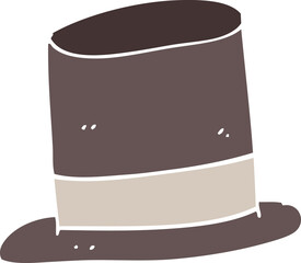 flat color illustration of a cartoon top hat