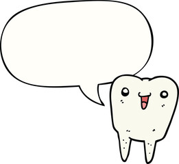cartoon tooth and speech bubble