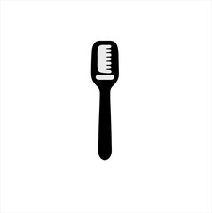 vector icon illustration of toothbrush on gray background