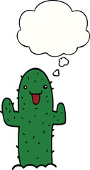 cartoon cactus and thought bubble