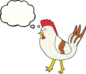 thought bubble cartoon chicken