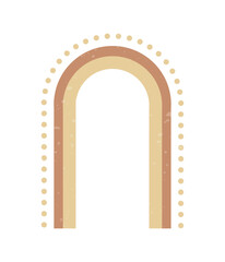 Boho style geometric design elements. Abstract shapes with texture. Neutral terracotta wall decor, cover, print, card, branding designs.