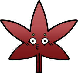 gradient shaded cartoon autumnal leaf