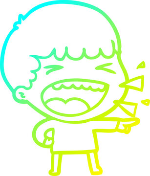 recommend clip art: cold gradient line drawing cartoon laughing man