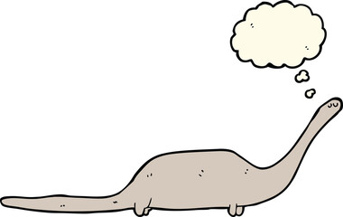 cartoon dinosaur with thought bubble