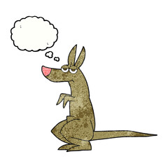 thought bubble textured cartoon kangaroo