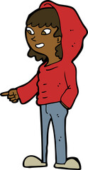 cartoon pointing teenager