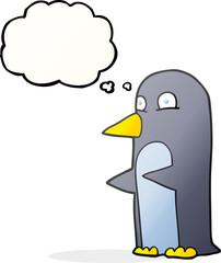 thought bubble cartoon penguin