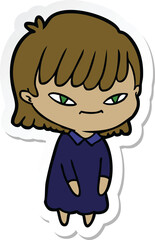 sticker of a cartoon woman