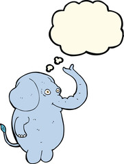 cartoon funny elephant with thought bubble