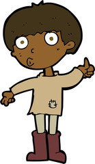 cartoon boy asking question