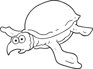 black and white cartoon turtle