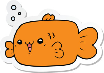 sticker of a cartoon fish