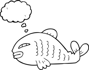 thought bubble cartoon fish