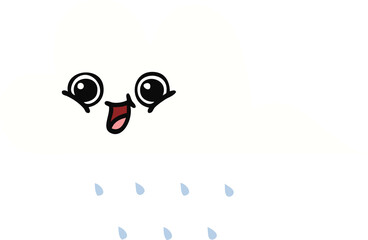 Fototapeta premium flat color retro cartoon rain cloud