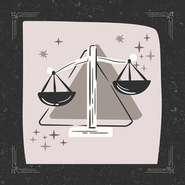 Signos del zodiaco ilustraci&oacute;n minimalista libra